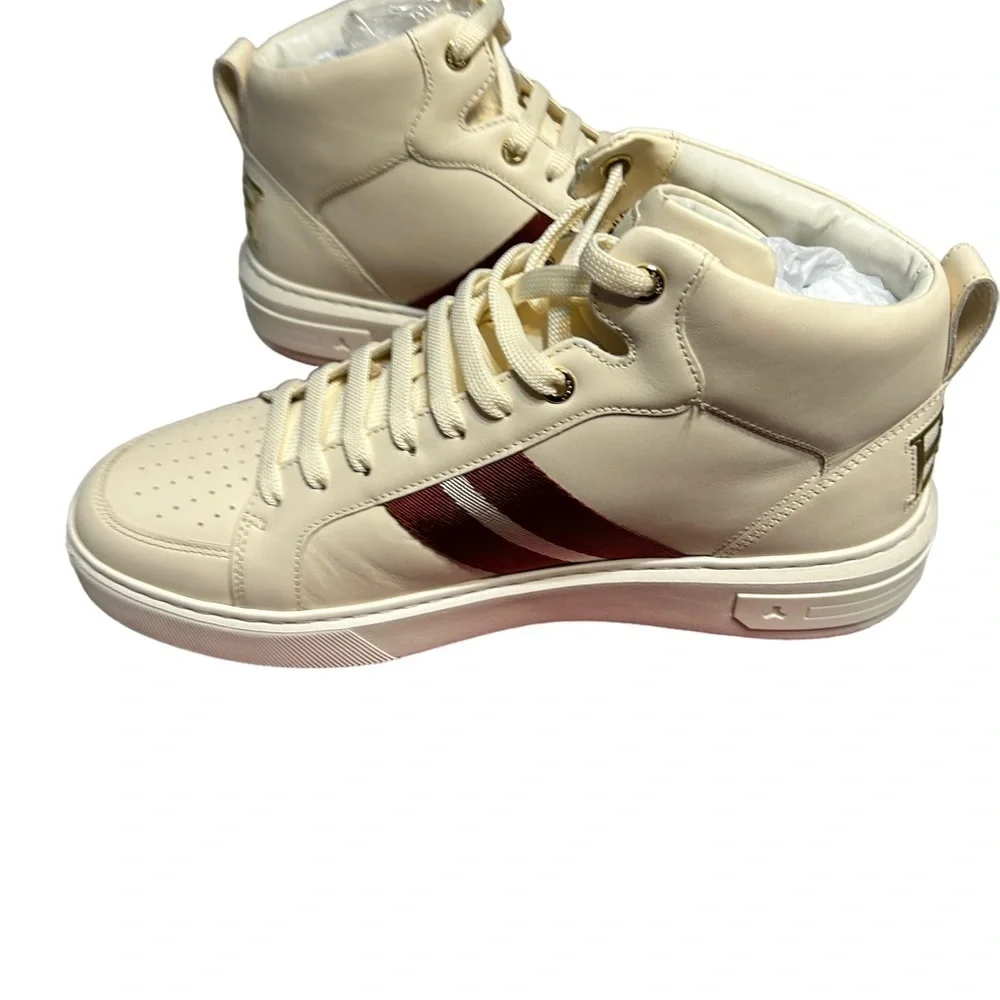 Bally Meson Striped Mid-Top Sneakers-Bone - Picture 14 of 16